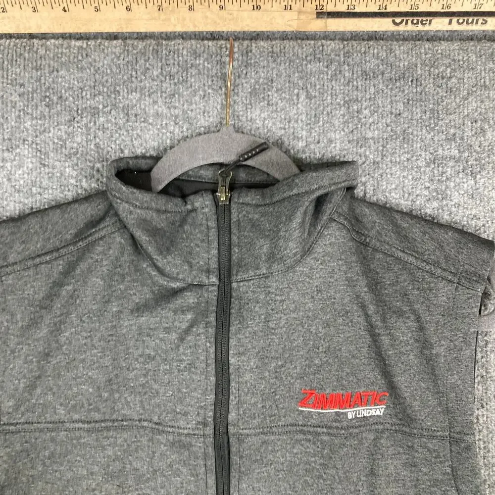 The North‎ Face Vest Mens M Gray Full Zip Softshell Zimmatic Logo